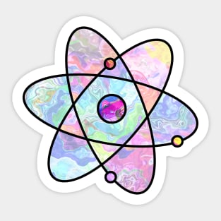 Tie Dye Atomic Symbol Sticker